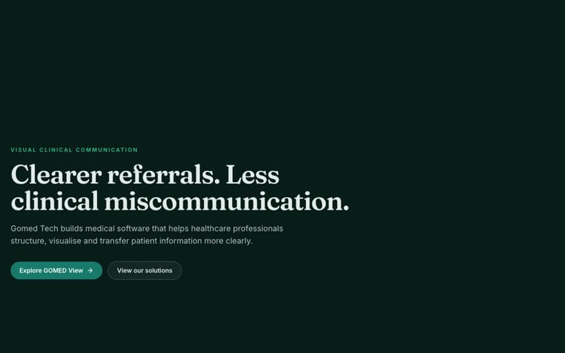 Gomed Tech landing page